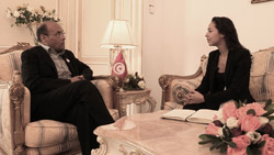 Leila ghandi interviewe le président Moncef Marzouki